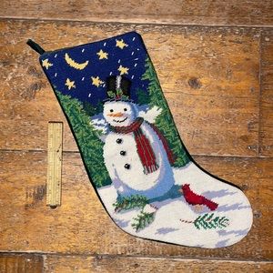 Christmas Snowman needlepoint stocking